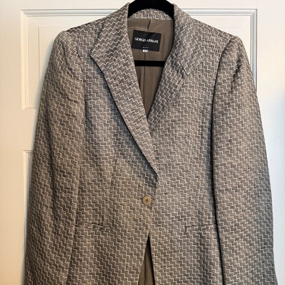 Giorgio Armani Gray Zigzag Blazer - Size 40 (fits size 4)